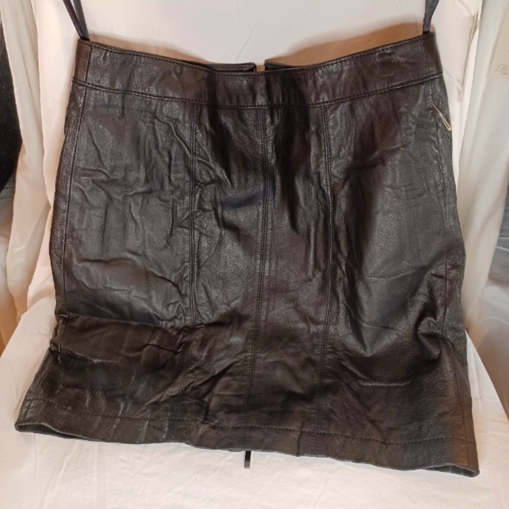 Genuine Leather Skirt. Rachel Roy